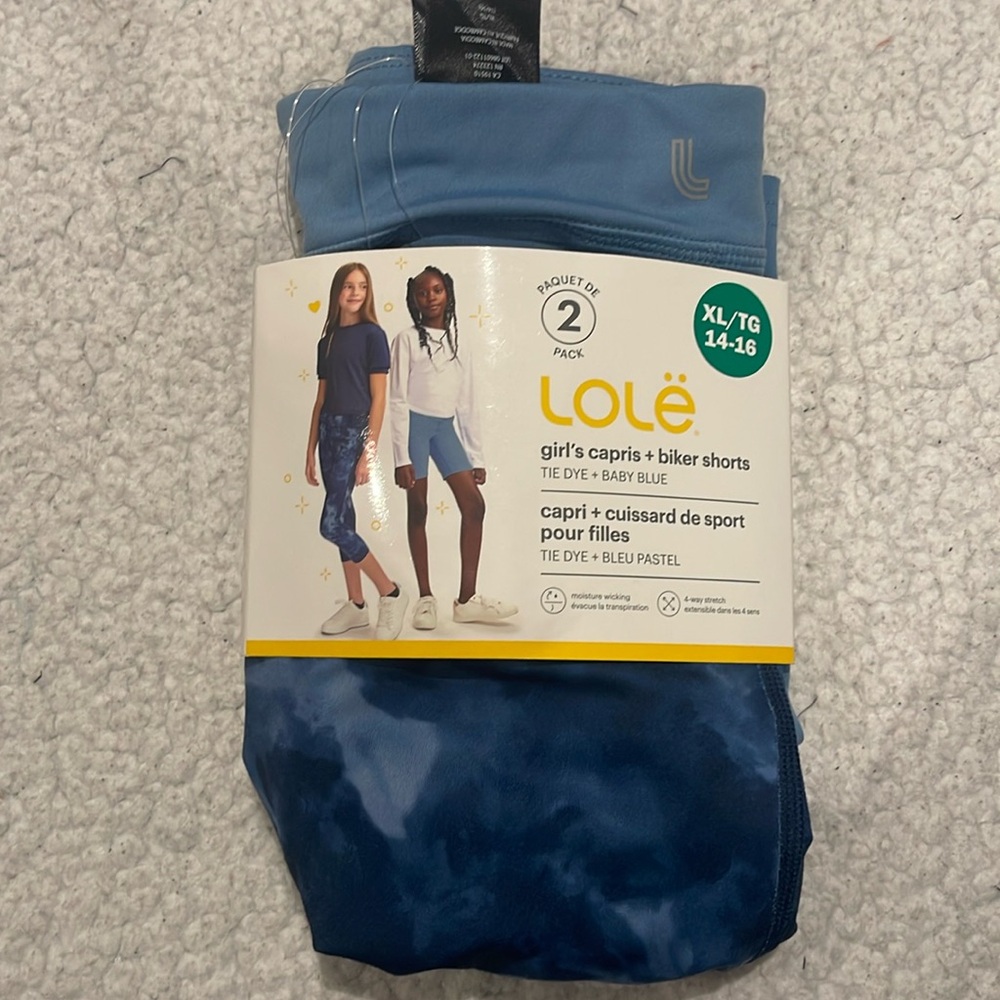 XL (14/16) Lole Girls Capris and Biker Shorts
